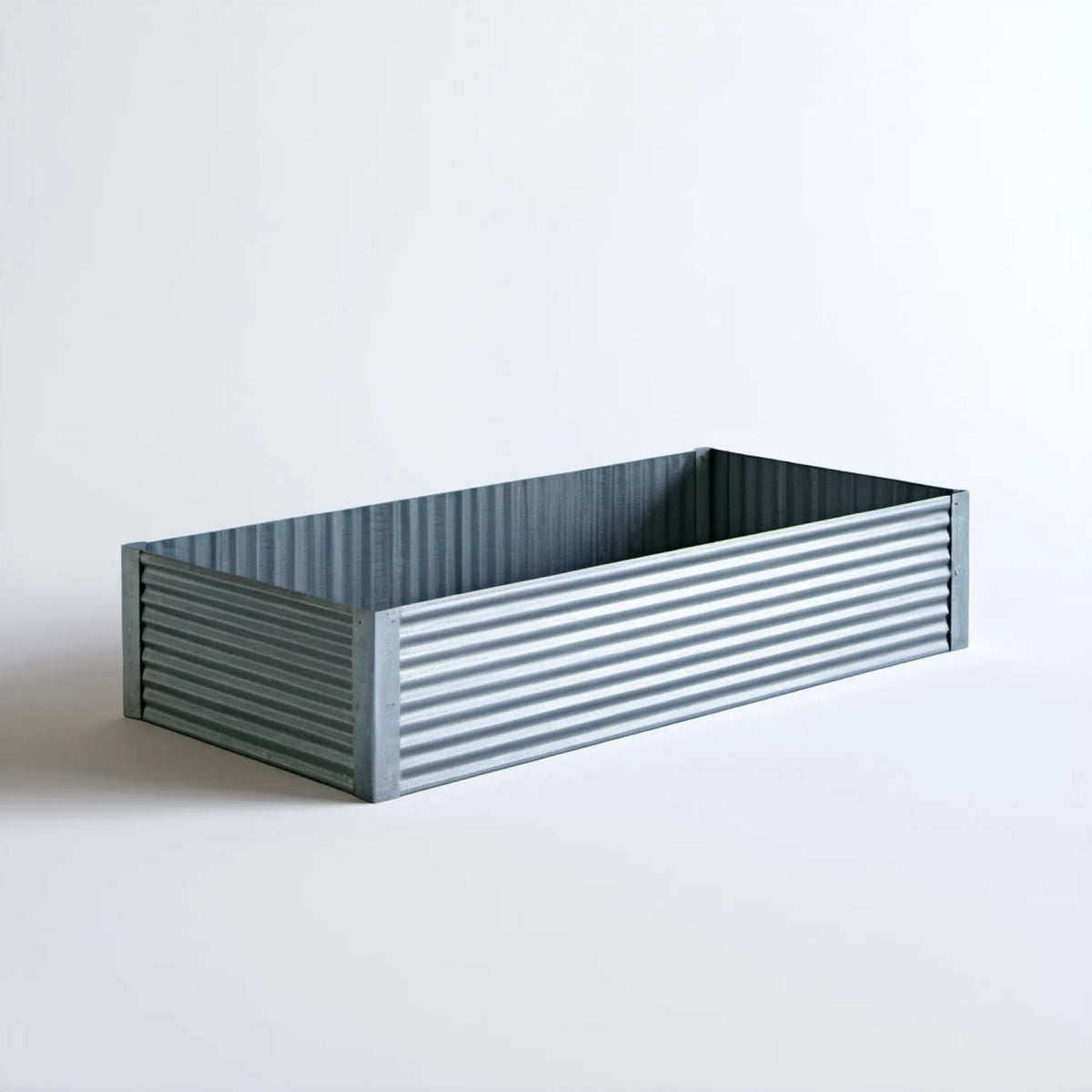 Podwyższona grządka ogrodowa srebrna prostokątna 120 x 60 x 30 cm ze stali ocynkowanej