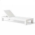 Regulowany leżak ogrodowy aluminiowy biały 195 x 65 x 30 cm