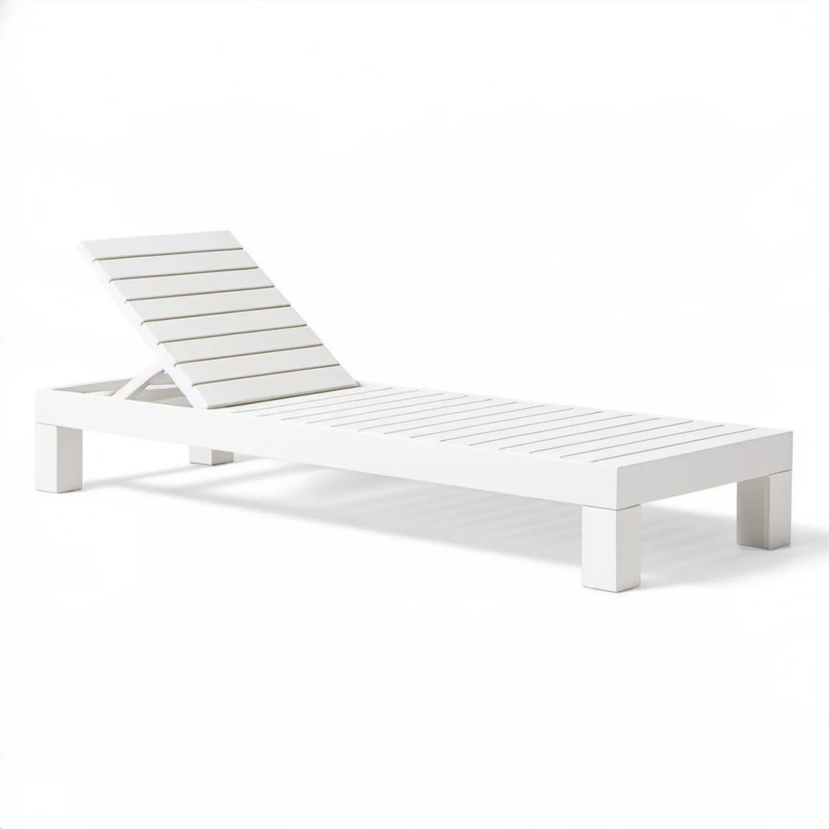 Regulowany leżak ogrodowy aluminiowy biały 195 x 65 x 30 cm
